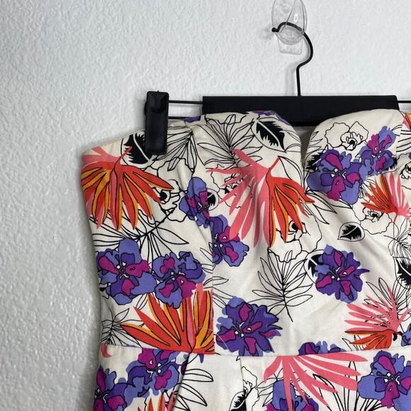 Francesca’s Womens Dress Size M Floral Strapless Sweetheart Neckline Mini - Picture 7 of 14
